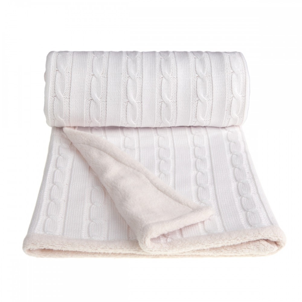 Dětská pletená deka zimní - bílá