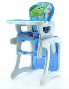 Jídelní židlička a stoleček EURO BABY - modrý oceán