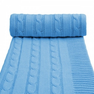Dětská pletená deka - modrá