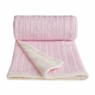 Dětská pletená deka zimní - růžová