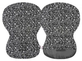 Unipodložka Emitex Moby - černá+potisk stříbrné kytky