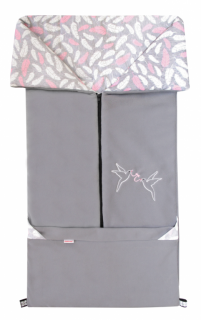 Fusak FANDA 2v1 bavlna EMITEX - světle šedý +peříčka růžová